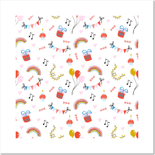 Colorful Birthday pattern Posters and Art